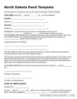 Legal North Dakota Deed Document
